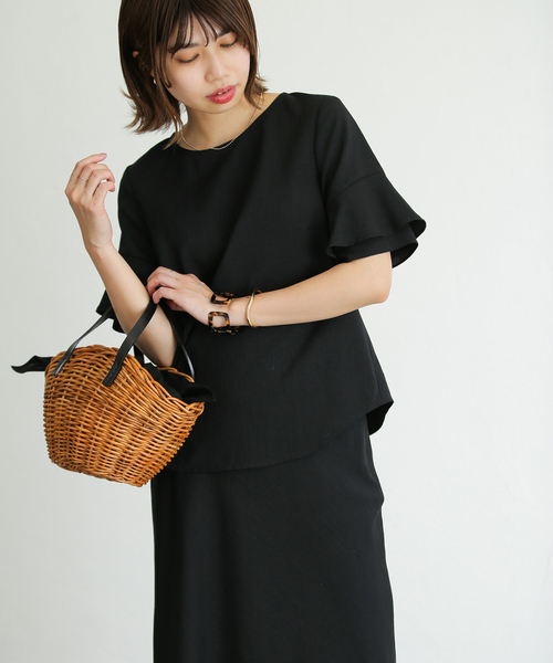 La TOTALITE（ラトータリテ）の「ラッフルスリーブブラウス（シャツ/ブラウス・レディース・ブルー系その他/ピンク系その他/ブラック/ホワイト・FREE）」の5枚目の写真