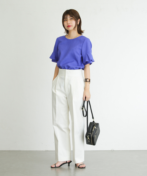 La TOTALITE（ラトータリテ）の「ラッフルスリーブブラウス（シャツ/ブラウス・レディース・ブルー系その他/ピンク系その他/ブラック/ホワイト・FREE）」の13枚目の写真