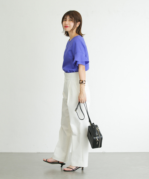 La TOTALITE（ラトータリテ）の「ラッフルスリーブブラウス（シャツ/ブラウス・レディース・ブルー系その他/ピンク系その他/ブラック/ホワイト・FREE）」の7枚目の写真