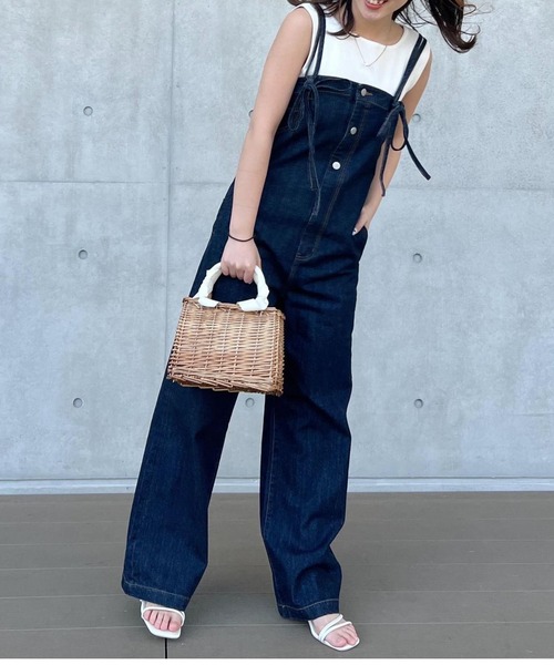 KOBE LETTUCE（コウベレタス）の「高身長向けサイズあり　デニムオールインワン（つなぎ/オールインワン・レディース・インディゴブルー/ライトブルー/ブルー・LONG/REGULAR）」の20枚目の写真