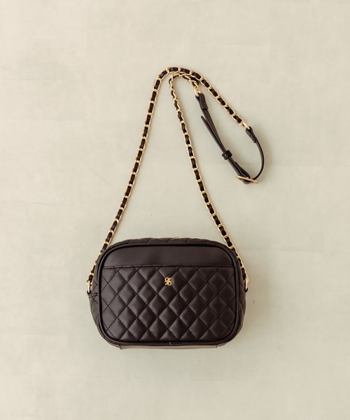 OLIVE des OLIVE(オリーブデオリーブ)の「OLエンブレム付きキルティングショルダー(ショルダーバッグ・レディース・ブラック/グリーン/アイボリー・FREE)」の2枚目の写真