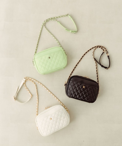 OLIVE des OLIVE(オリーブデオリーブ)の「OLエンブレム付きキルティングショルダー(ショルダーバッグ・レディース・ブラック/グリーン/アイボリー・FREE)」の10枚目の写真