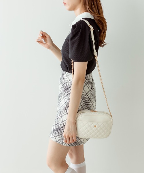 OLIVE des OLIVE(オリーブデオリーブ)の「OLエンブレム付きキルティングショルダー(ショルダーバッグ・レディース・ブラック/グリーン/アイボリー・FREE)」の18枚目の写真