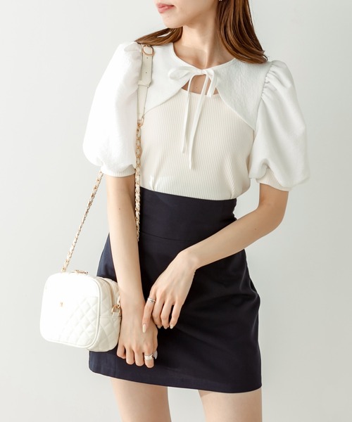 OLIVE des OLIVE(オリーブデオリーブ)の「OLエンブレム付きキルティングショルダー(ショルダーバッグ・レディース・ブラック/グリーン/アイボリー・FREE)」の11枚目の写真