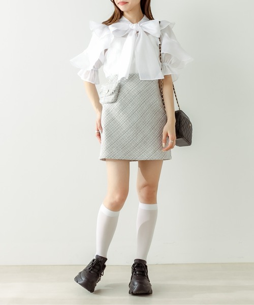 OLIVE des OLIVE(オリーブデオリーブ)の「OLエンブレム付きキルティングショルダー(ショルダーバッグ・レディース・ブラック/グリーン/アイボリー・FREE)」の8枚目の写真