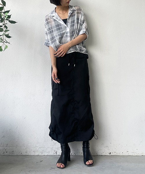 SEN TOKYO(セントーキョー)の「大人カジュアルコーデに映える。ハイウエストカーゴスカート(スカート・レディース・ブラック・FREE)」の20枚目の写真