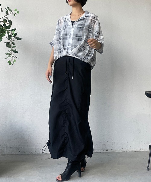 SEN TOKYO(セントーキョー)の「大人カジュアルコーデに映える。ハイウエストカーゴスカート(スカート・レディース・ブラック・FREE)」の22枚目の写真