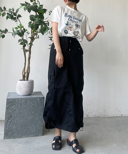 SEN TOKYO(セントーキョー)の「大人カジュアルコーデに映える。ハイウエストカーゴスカート(スカート・レディース・ブラック・FREE)」の12枚目の写真
