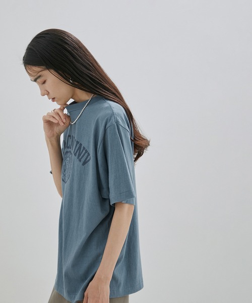 AMERICANA(アメリカーナ)の「【WEB限定】【Americana(アメリカーナ)】カレッジプリントシームレスTシャツ(Tシャツ/カットソー・レディース・ダークブラウン/オフホワイト/ブルー系その他6・FREE)」の21枚目の写真