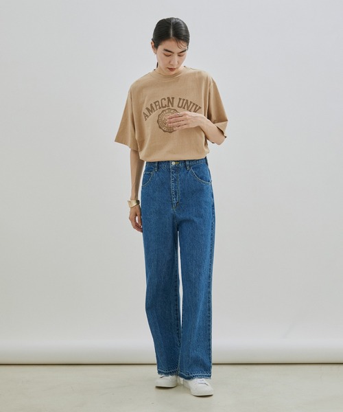 AMERICANA(アメリカーナ)の「【WEB限定】【Americana(アメリカーナ)】カレッジプリントシームレスTシャツ(Tシャツ/カットソー・レディース・ダークブラウン/オフホワイト/ブルー系その他6・FREE)」の6枚目の写真