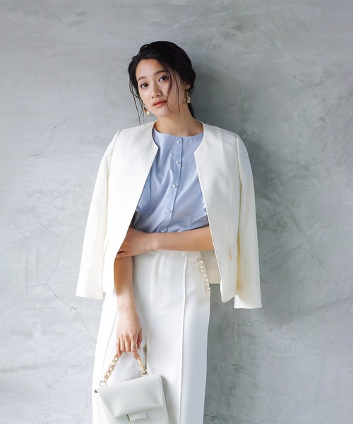 【手洗いできる】WEB限定！ラッフルフリルデザイン・フレアースリーブシャツブラウス