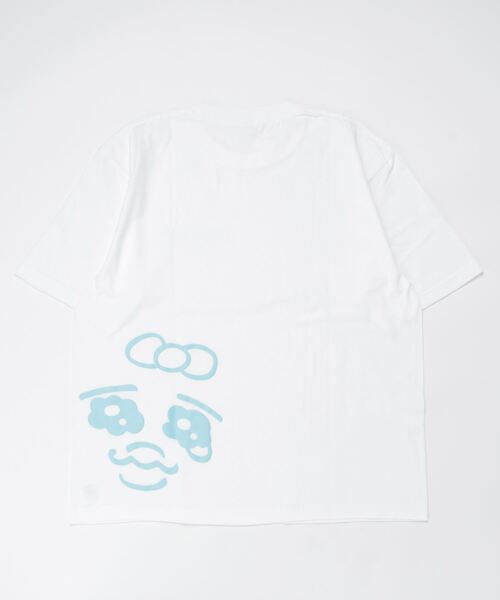 極美品☆☆ティーハウスTシャツビッグプリントビーズヒョウトップス半袖ホワイトF THE BAREFOOT（ベアフット）の「【 おぱんちゅうさぎ
