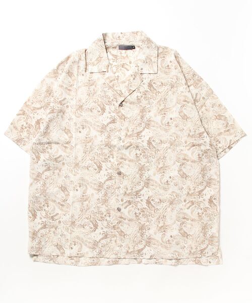CERCA（チェルカ）の「RS/ペイズリー柄 ビッグシルエット オープンカラー シャツ（シャツ/ブラウス・メンズ・ベージュ/ブラック・MEDIUM/LARGE）」の2枚目の写真