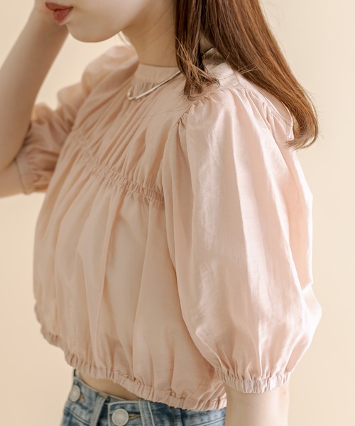 mline（エムライン）の「[mline]切り替えギャザートップス（シャツ/ブラウス・レディース・ブラック/アイボリー/ピンク・FREE）」の21枚目の写真