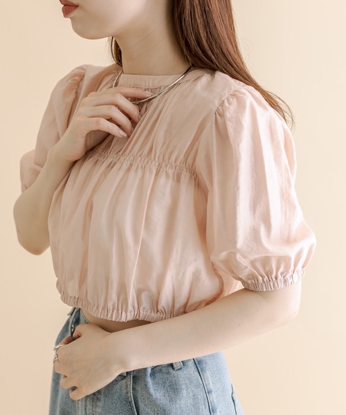 mline（エムライン）の「[mline]切り替えギャザートップス（シャツ/ブラウス・レディース・ブラック/アイボリー/ピンク・FREE）」の18枚目の写真