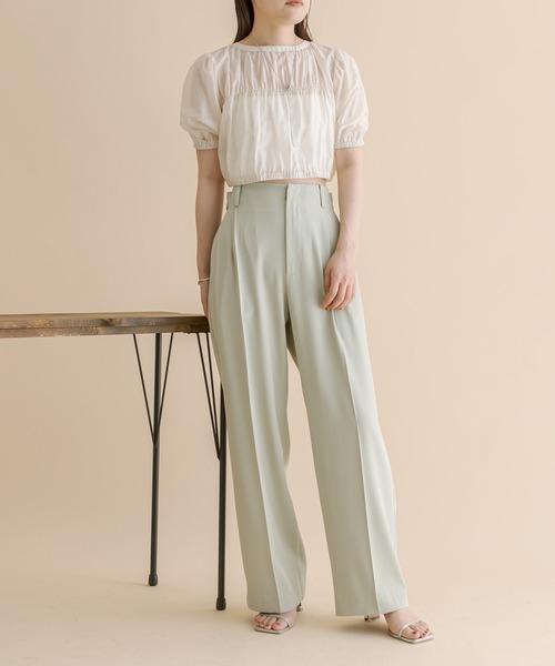 mline（エムライン）の「[mline]切り替えギャザートップス（シャツ/ブラウス・レディース・ブラック/アイボリー/ピンク・FREE）」の8枚目の写真