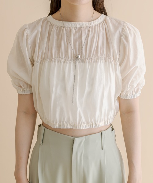 mline（エムライン）の「[mline]切り替えギャザートップス（シャツ/ブラウス・レディース・ブラック/アイボリー/ピンク・FREE）」の19枚目の写真