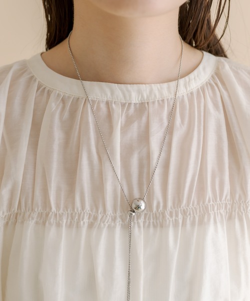 mline（エムライン）の「[mline]切り替えギャザートップス（シャツ/ブラウス・レディース・ブラック/アイボリー/ピンク・FREE）」の16枚目の写真