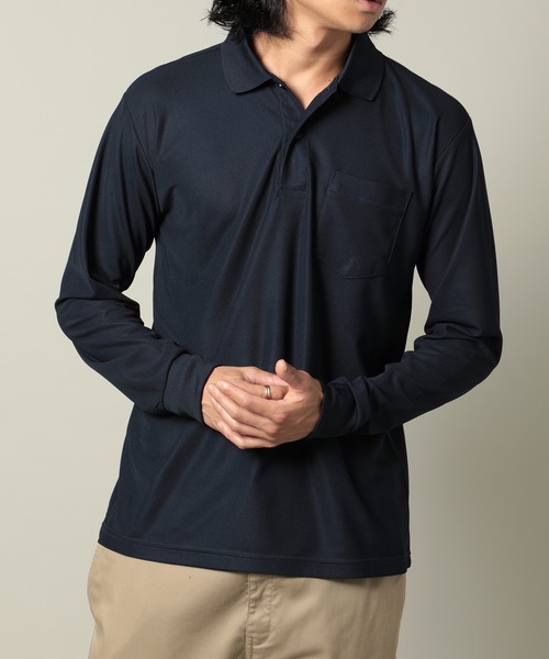 セール】【United Athle】dry seed stitch long sleeve polo