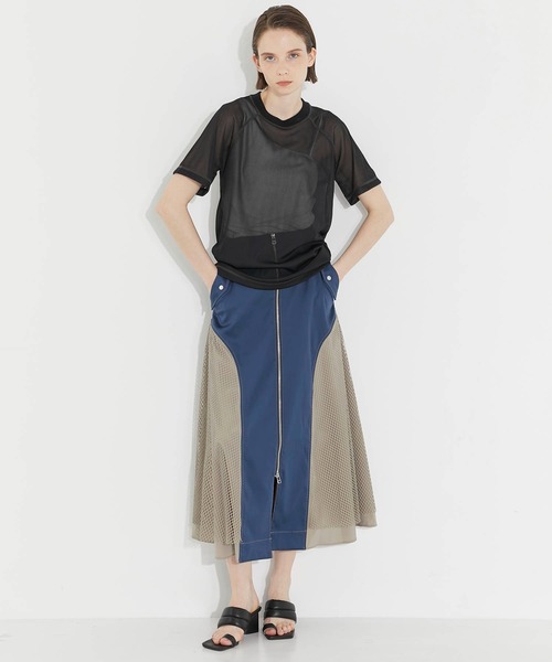 CITY TOKYO（シティトウキョウ）の「【洗濯機洗い可能】【シアー】ラグランシアートップス【A＋TOKYO / エープラストウキョウ】（Tシャツ/カットソー・レディース・ライトグレー/その他2/ブラック・FREE）」の6枚目の写真