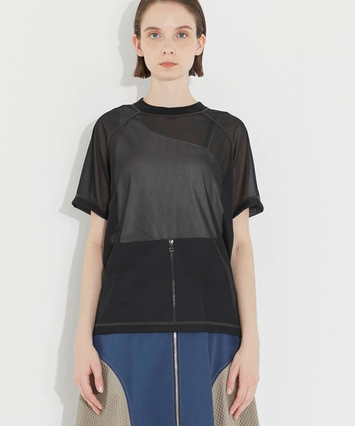 CITY TOKYO（シティトウキョウ）の「【洗濯機洗い可能】【シアー】ラグランシアートップス【A＋TOKYO / エープラストウキョウ】（Tシャツ/カットソー・レディース・ライトグレー/その他2/ブラック・FREE）」の8枚目の写真