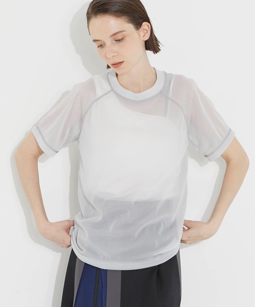 CITY TOKYO（シティトウキョウ）の「【洗濯機洗い可能】【シアー】ラグランシアートップス【A＋TOKYO / エープラストウキョウ】（Tシャツ/カットソー・レディース・ライトグレー/その他2/ブラック・FREE）」の14枚目の写真