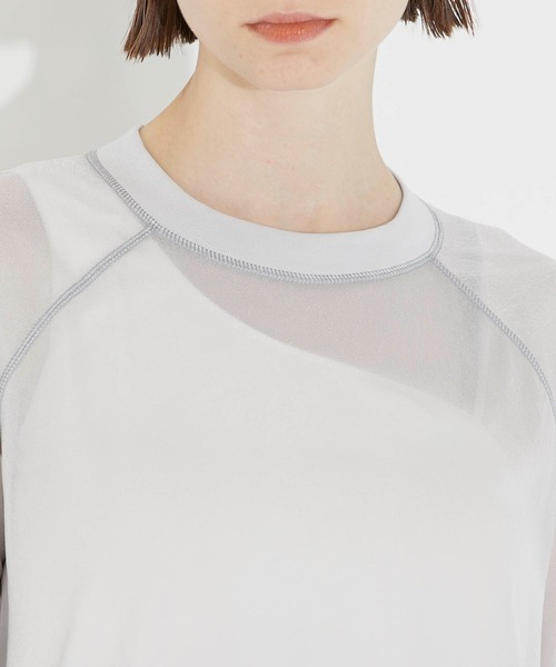 CITY TOKYO（シティトウキョウ）の「【洗濯機洗い可能】【シアー】ラグランシアートップス【A＋TOKYO / エープラストウキョウ】（Tシャツ/カットソー・レディース・ライトグレー/その他2/ブラック・FREE）」の21枚目の写真