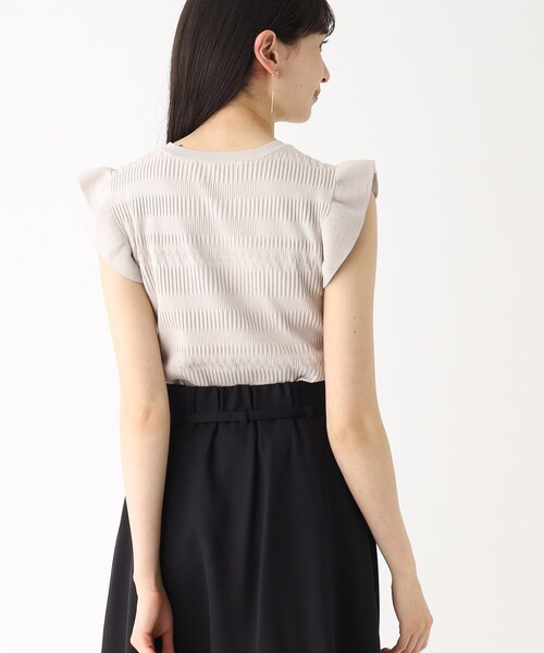 index(インデックス)の「◆フリルスリーブニット【洗濯機洗い可】(ニット/セーター・レディース・ワインレッド/チャコールグレー/ライトグレー・40/38/42/36)」の10枚目の写真