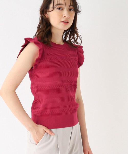 index(インデックス)の「◆フリルスリーブニット【洗濯機洗い可】(ニット/セーター・レディース・ワインレッド/チャコールグレー/ライトグレー・40/38/42/36)」の17枚目の写真