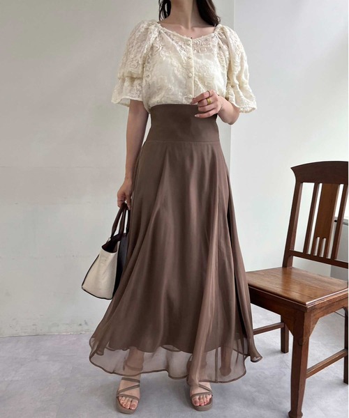 one after another NICE CLAUP（ワンアフターアナザーナイスクラップ）の「2way/フラワーレースブラウス（シャツ/ブラウス・レディース・オフホワイト/ピンク/アイボリー・FREE）」の8枚目の写真