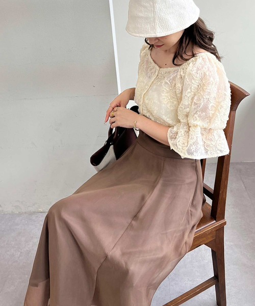 one after another NICE CLAUP（ワンアフターアナザーナイスクラップ）の「2way/フラワーレースブラウス（シャツ/ブラウス・レディース・オフホワイト/ピンク/アイボリー・FREE）」の10枚目の写真