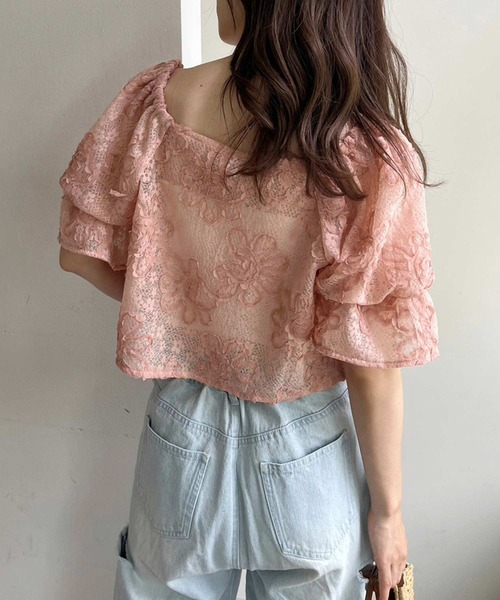 one after another NICE CLAUP（ワンアフターアナザーナイスクラップ）の「2way/フラワーレースブラウス（シャツ/ブラウス・レディース・オフホワイト/ピンク/アイボリー・FREE）」の15枚目の写真