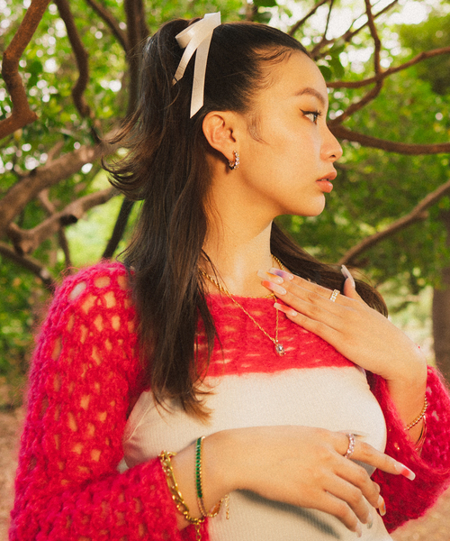 Oriens JOURNAL STANDARD（オリエンス ジャーナルスタンダード）の「別注【BiBi BELINDA×Oriens】ネックレス（ネックレス・レディース・ピンク/グリーン・FREE）」の6枚目の写真