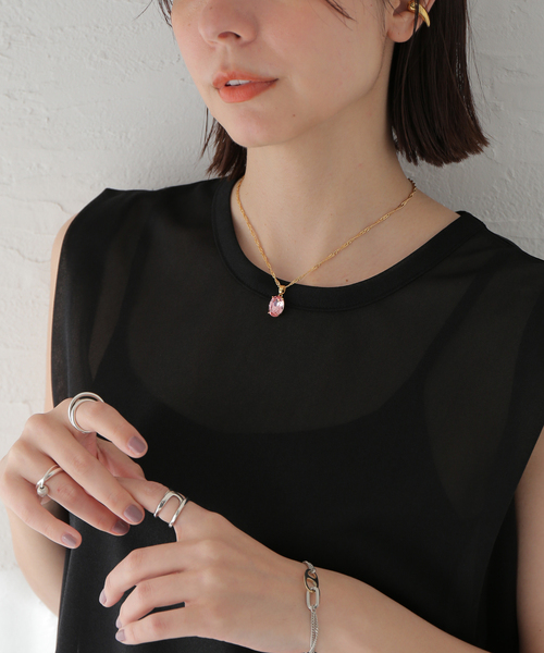 Oriens JOURNAL STANDARD（オリエンス ジャーナルスタンダード）の「別注【BiBi BELINDA×Oriens】ネックレス（ネックレス・レディース・ピンク/グリーン・FREE）」の12枚目の写真