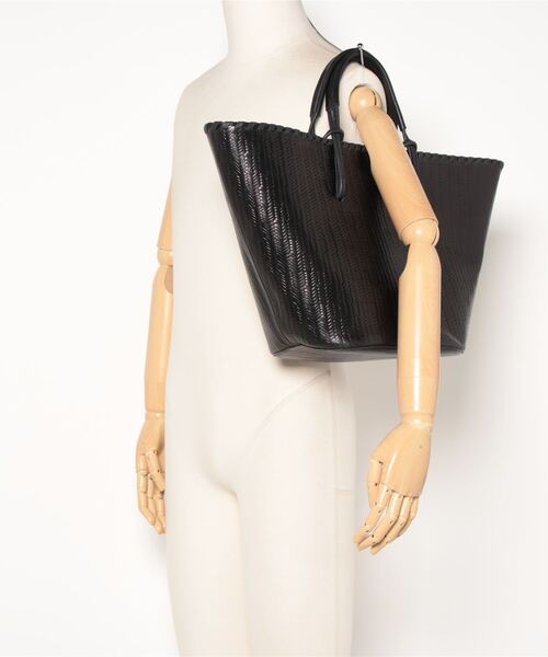 atneK（アトネック）の「【atneK by Scrap Book】レザーバスケット（トートバッグ・レディース・ブラック・FREE）」の5枚目の写真