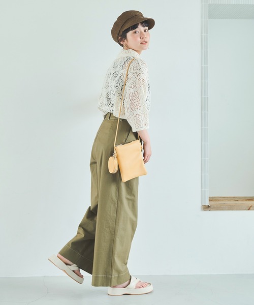 Crisp（クリスプ）の「レースレトロシャツ（シャツ/ブラウス・レディース・アイボリー/ブラック・FREE）」の7枚目の写真