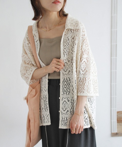 Crisp（クリスプ）の「レースレトロシャツ（シャツ/ブラウス・レディース・アイボリー/ブラック・FREE）」の16枚目の写真