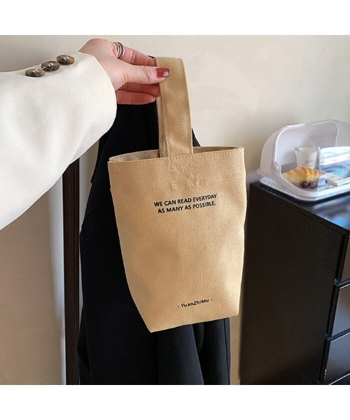 She's（シーズ）の「キャンバス ロゴ ミニ 手提げバッグ 小さい コンパクト バッグ（ハンドバッグ・レディース・ブラック/グリーン/ベージュ/キナリ/オレンジ/ピンク・FREE）」の4枚目の写真