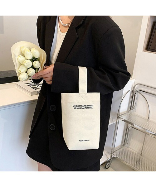 She's（シーズ）の「キャンバス ロゴ ミニ 手提げバッグ 小さい コンパクト バッグ（ハンドバッグ・レディース・ブラック/グリーン/ベージュ/キナリ/オレンジ/ピンク・FREE）」の2枚目の写真