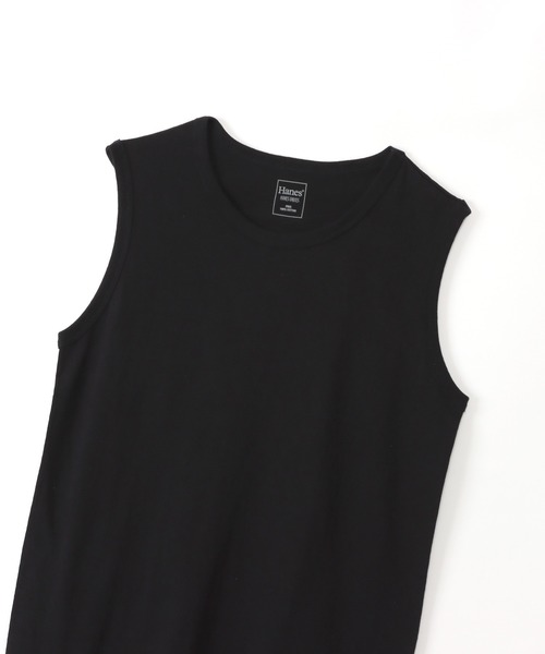 HANES(ヘインズ)の「【Hanes/ヘインズ】レディース HANES UNDIES リサイクルコットン スリーブレスシャツ(Tシャツ/カットソー・レディース・ブラック・FREE)」の3枚目の写真