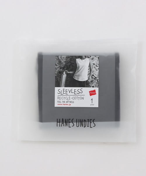 HANES(ヘインズ)の「【Hanes/ヘインズ】レディース HANES UNDIES リサイクルコットン スリーブレスシャツ(Tシャツ/カットソー・レディース・ブラック・FREE)」の5枚目の写真
