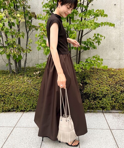 NOLLEY'S（ノーリーズ）の「リブ×タフタ ノースリーブドッキング