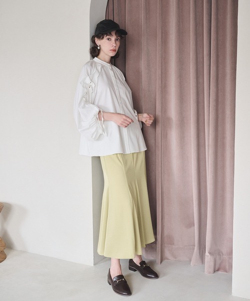 N.（N. Natural Beauty Basic）（エヌエヌナチュラルビューティーベーシック）の「◆ナローマーメイドスカート（スカート・レディース・ドット/グレー/イエロー・MEDIUM）」の3枚目の写真