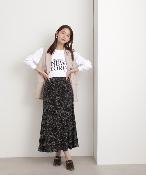 N.（N. Natural Beauty Basic）（エヌエヌナチュラルビューティーベーシック）の「◆ナローマーメイドスカート（スカート・レディース・ドット/グレー/イエロー・MEDIUM）」の5枚目の写真