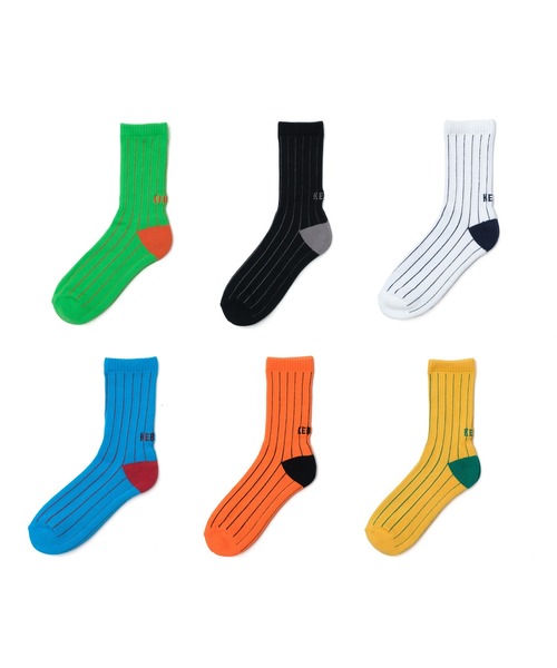 KEBOZ（ケボズ）の「STRIPE SOCKS（ソックス/靴下・メンズ・イエロー/オレンジ/ホワイト/ブラック/グリーン/ブルー・LARGE/MEDIUM）」の13枚目の写真