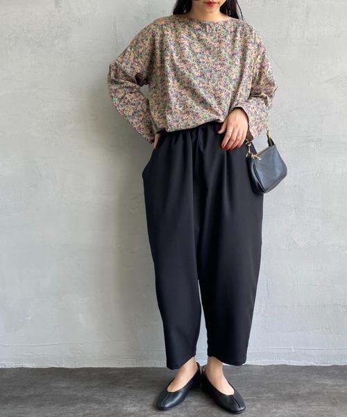 JEANS FACTORY （ジーンズファクトリー）の「[ista-ire/イスタイーレ] “魔法のパンツ” ワイドシルエットイージーパンツ（その他パンツ・レディース・ブラック/グレー・F）」の6枚目の写真