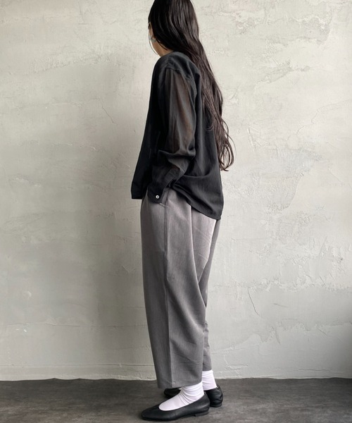 JEANS FACTORY （ジーンズファクトリー）の「[ista-ire/イスタイーレ] “魔法のパンツ” ワイドシルエットイージーパンツ（その他パンツ・レディース・ブラック/グレー・F）」の12枚目の写真