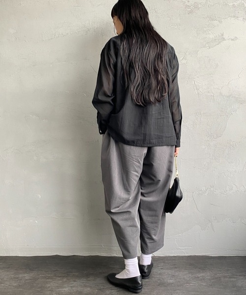 JEANS FACTORY （ジーンズファクトリー）の「[ista-ire/イスタイーレ] “魔法のパンツ” ワイドシルエットイージーパンツ（その他パンツ・レディース・ブラック/グレー・F）」の10枚目の写真