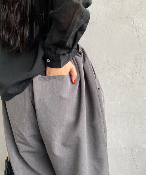 JEANS FACTORY （ジーンズファクトリー）の「[ista-ire/イスタイーレ] “魔法のパンツ” ワイドシルエットイージーパンツ（その他パンツ・レディース・ブラック/グレー・F）」の17枚目の写真