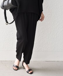 〈手洗い可能〉アセテート テーパード パンツ(セットアップ 対応)◇